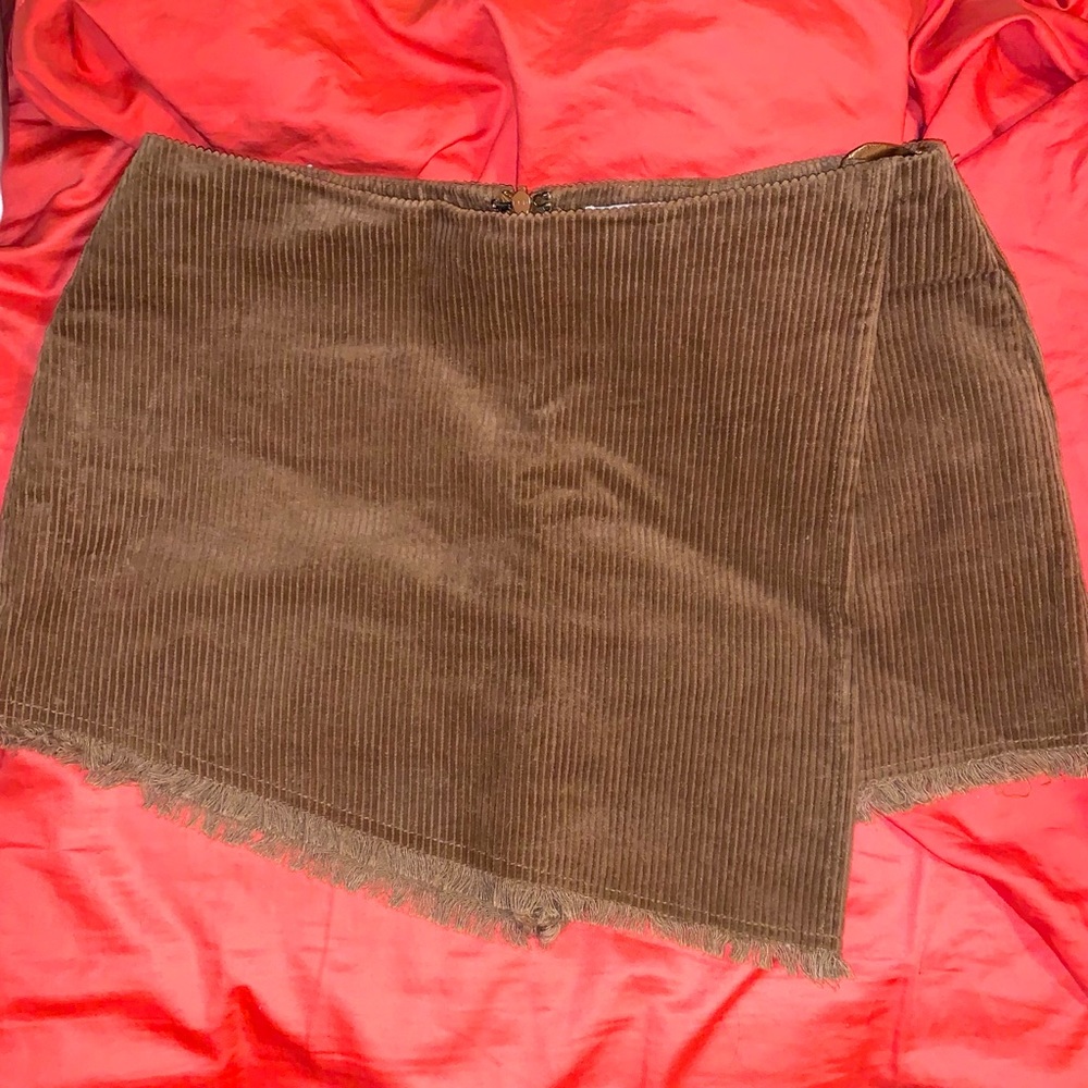 Tan/Brown Corduroy Mini Skort